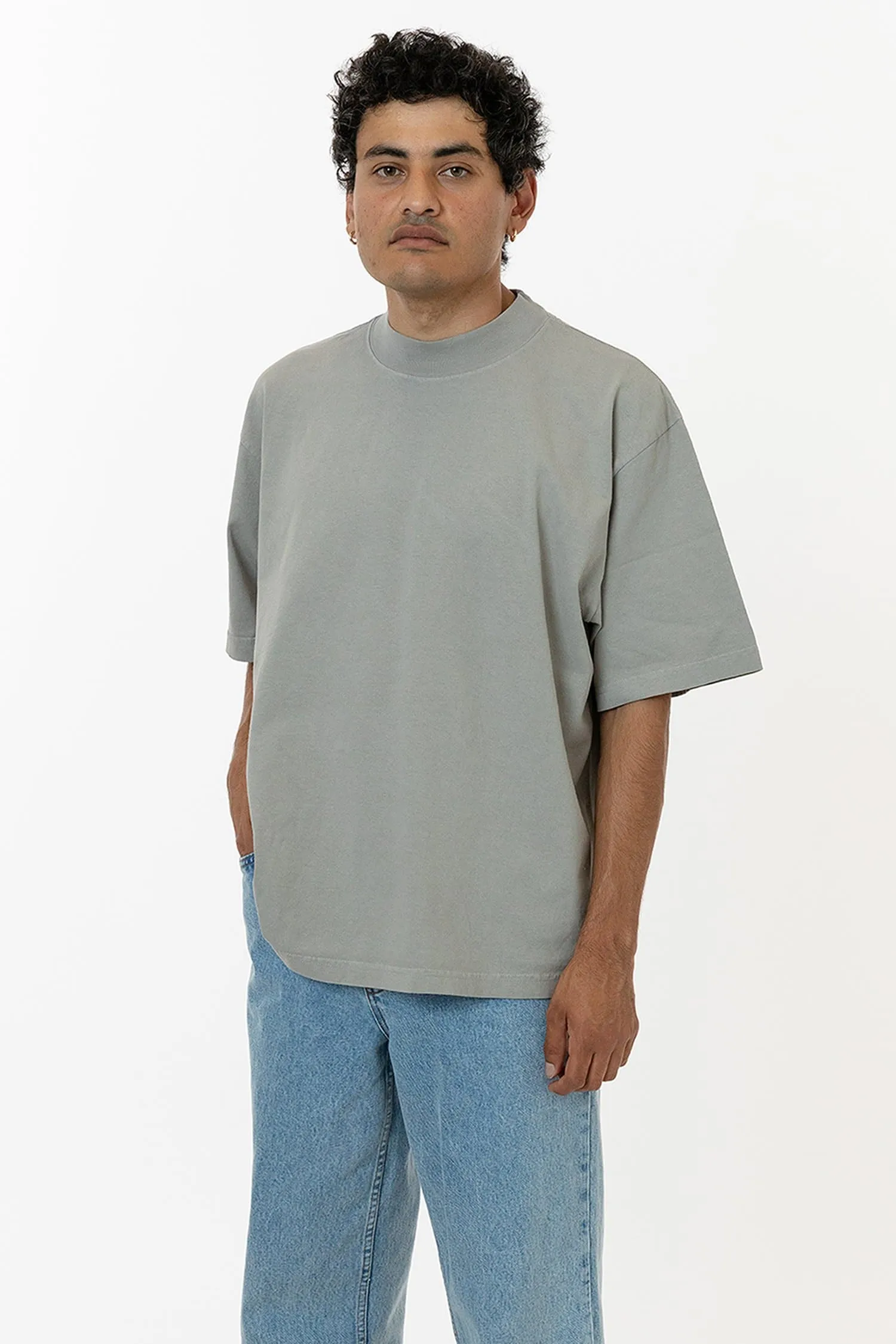1825GD - Oversized Short Sleeve High Mockneck T-shirt