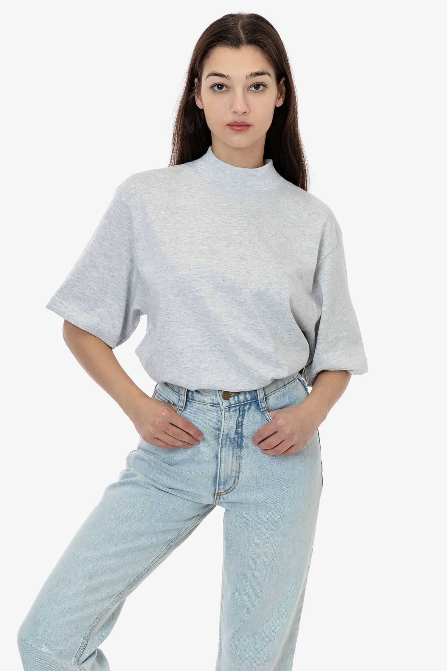 1825GD - Oversized Short Sleeve High Mockneck T-shirt