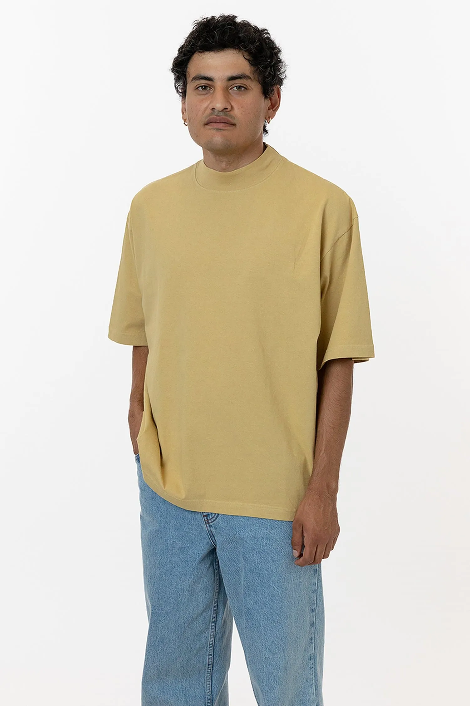 1825GD - Oversized Short Sleeve High Mockneck T-shirt