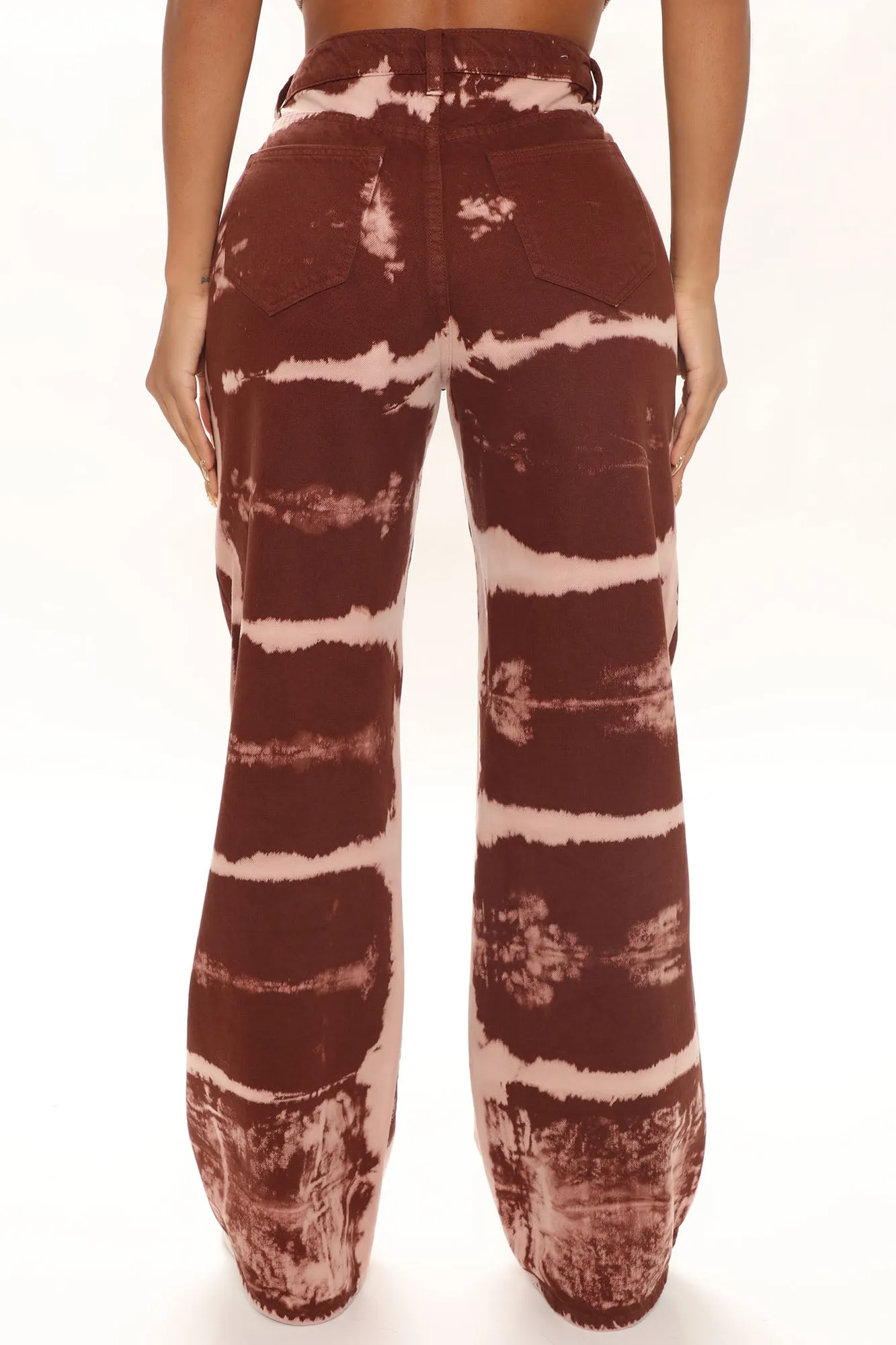 Always Vibin' Tie Dye Skater Jeans - Brown