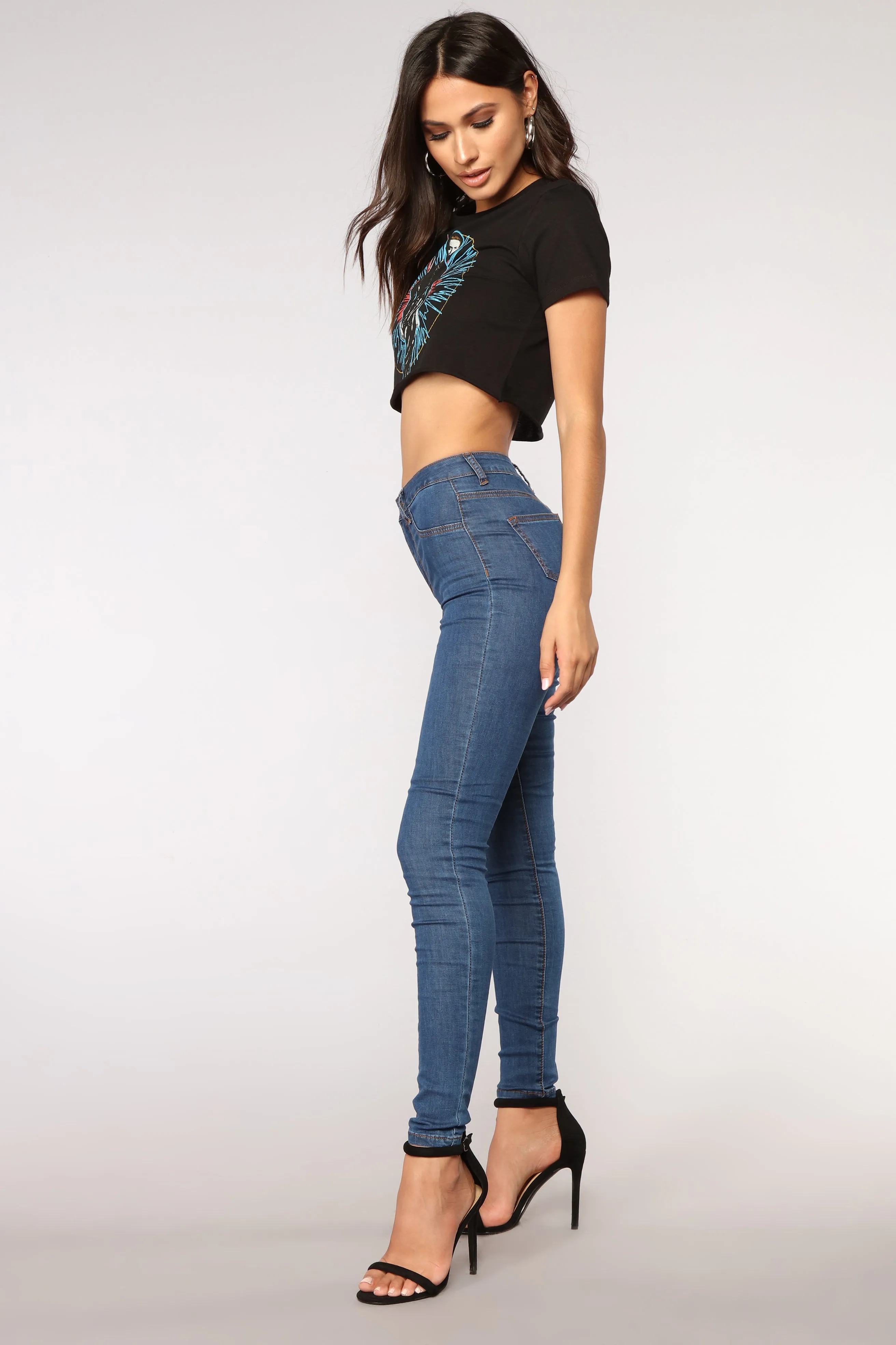 Bella High Rise Skinny Jeans - Medium Blue Wash