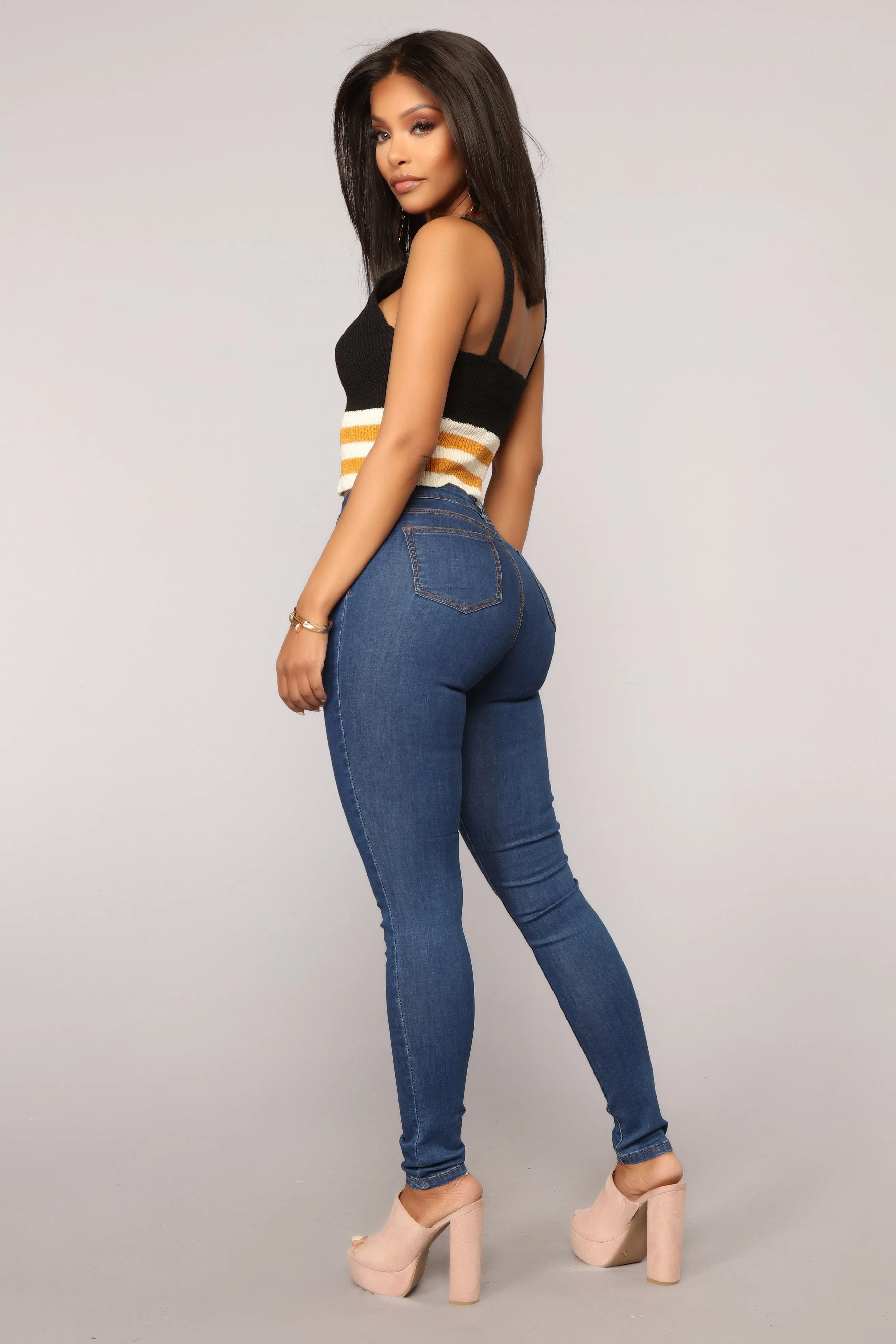 Bella High Rise Skinny Jeans - Medium Blue Wash