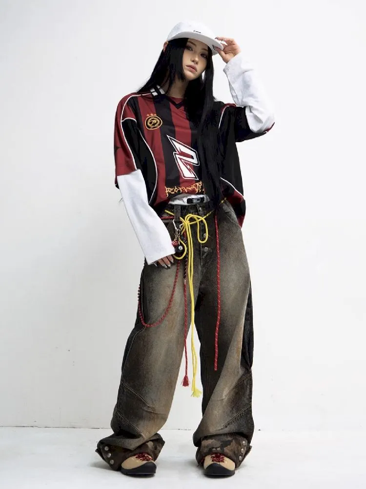 Camouflage Patchwork Straight Jeans【s0000010447】