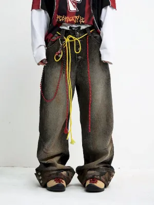 Camouflage Patchwork Straight Jeans【s0000010447】