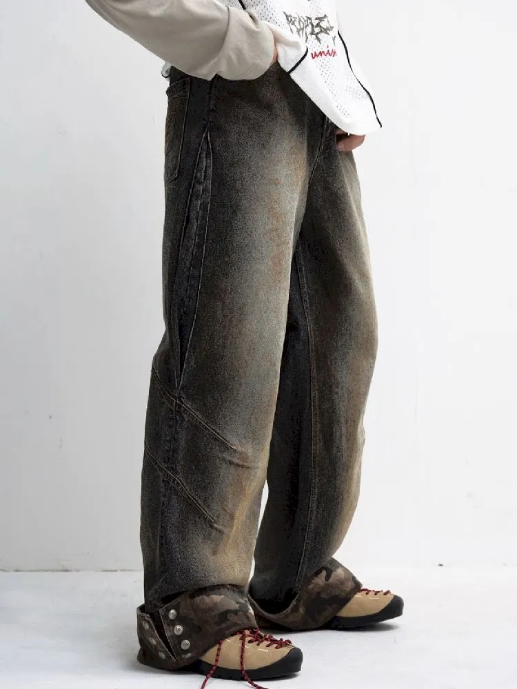 Camouflage Patchwork Straight Jeans【s0000010447】