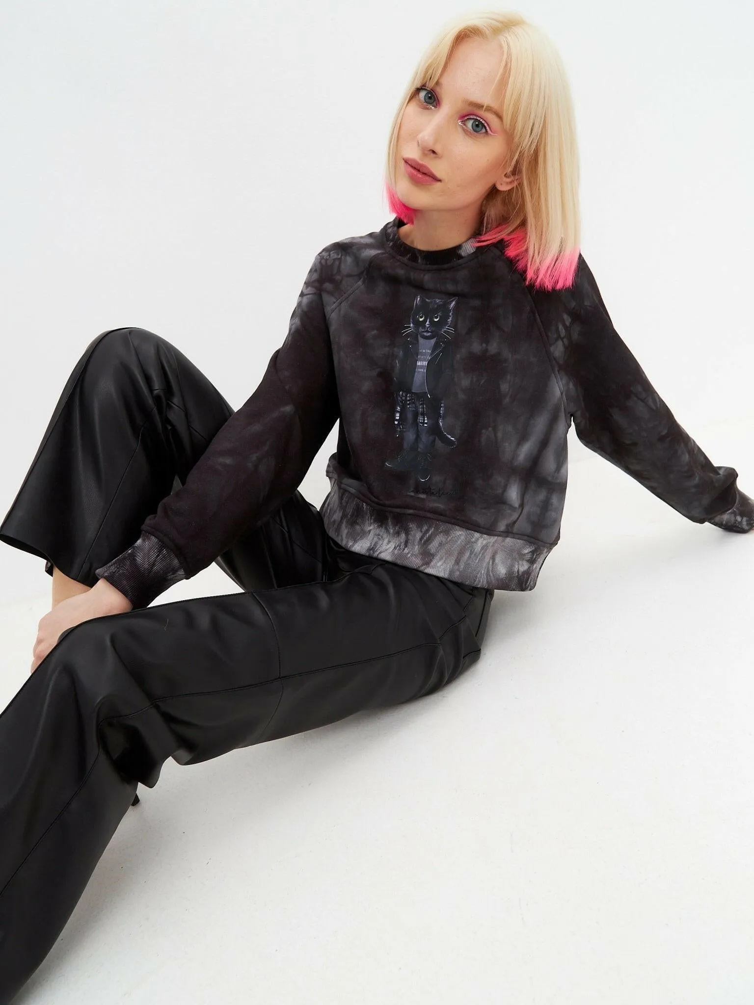 Grey Printed Sweatshirt ROCKER CAT