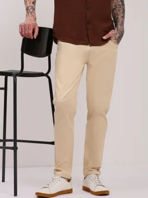 Men Beige Low-Rise Slim Fit Jeans