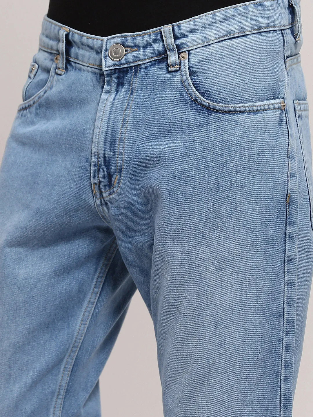 Men Blue Straight Fit Low-Rise Jeans