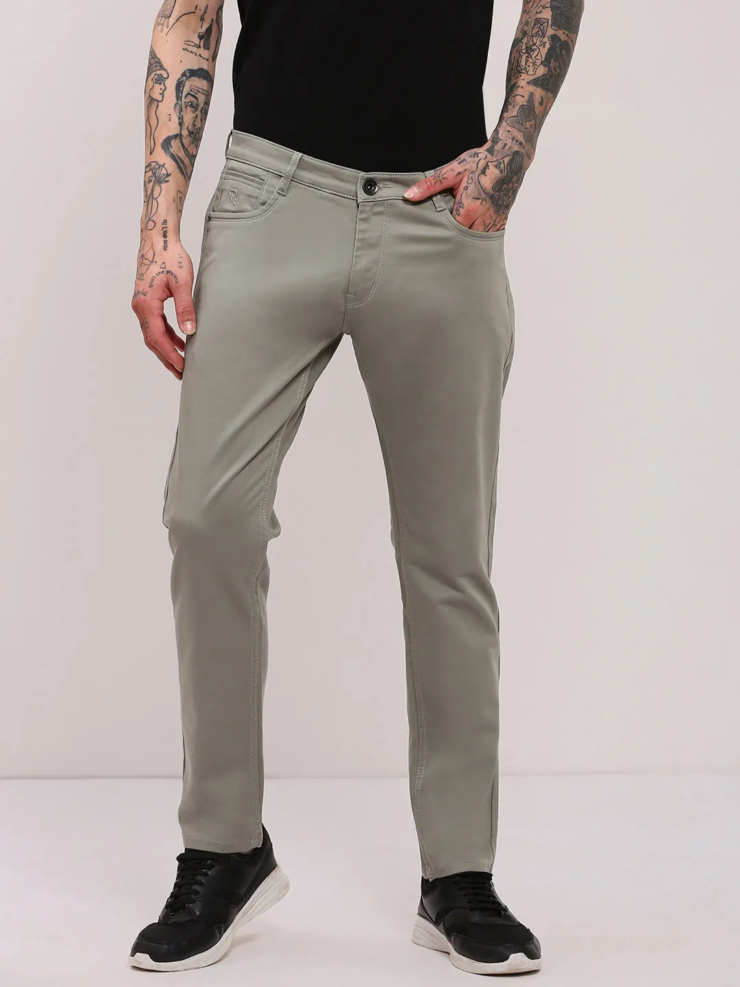 Men Green Slim Fit Low-Rise Jeans