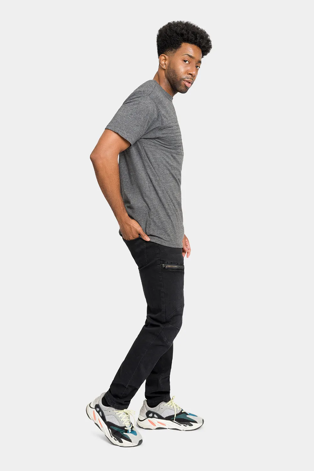 Moto Zipped Skinny Cargo Denim Jeans