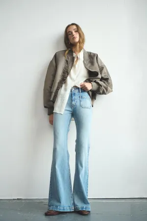 My Essential Wardrobe Dango High Waist Bootcut Light Blue Retro Wash