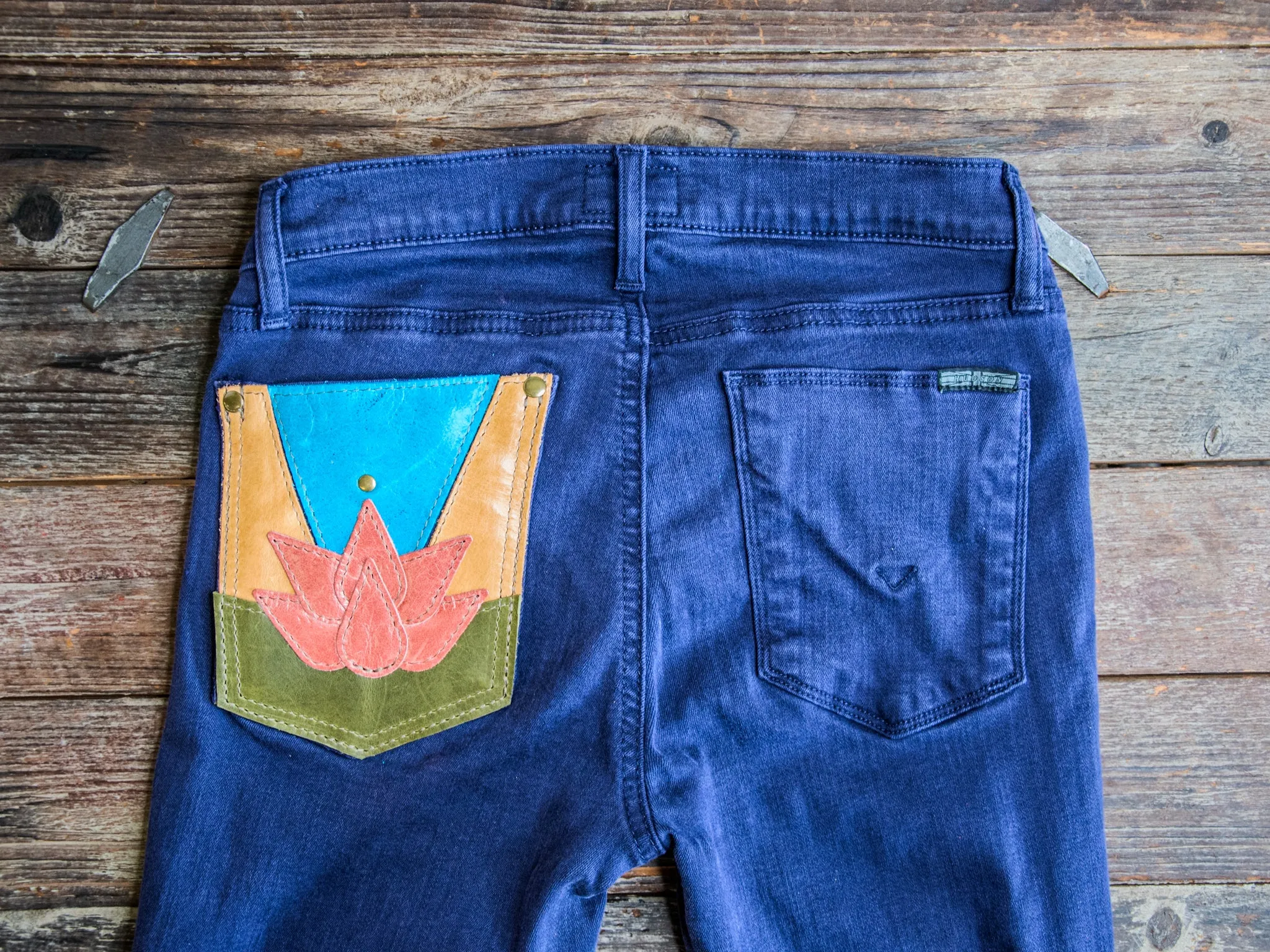 Patchwork Denim | Waist 26 Size 0-2 | HUDSON super skinny stretch| Krista Lotus| #15