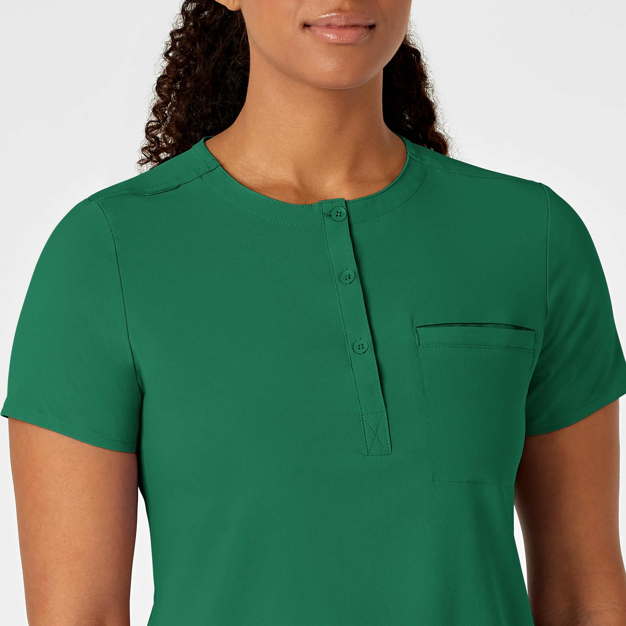 RENEW Women's Mandarin Collar Tuck-In Scrub Top - Hunter