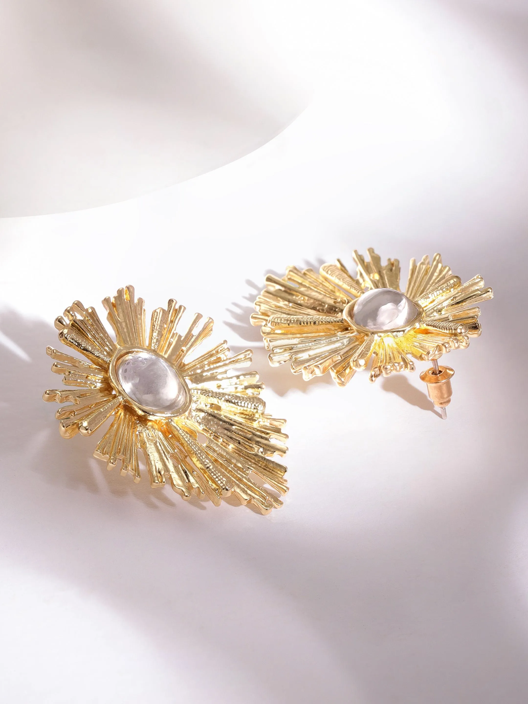 Rubans Voguish Gold-Plated Floral Drop Earrings
