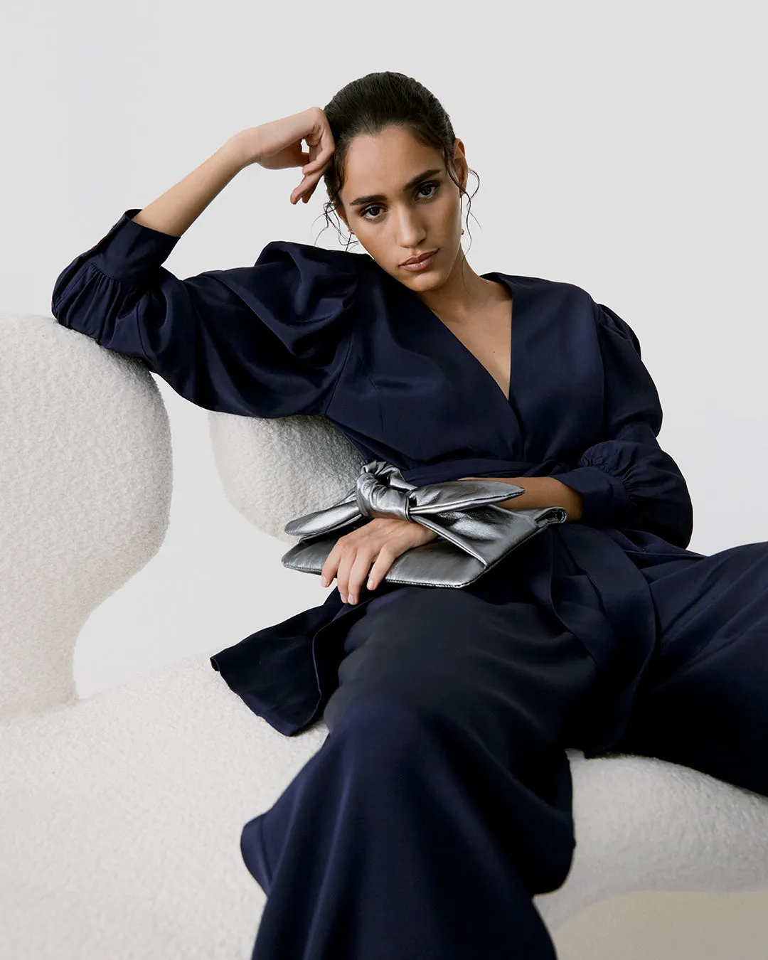 Silk Puff Sleeve Wrap