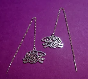 Spiral Sheep Pull Through Earrings