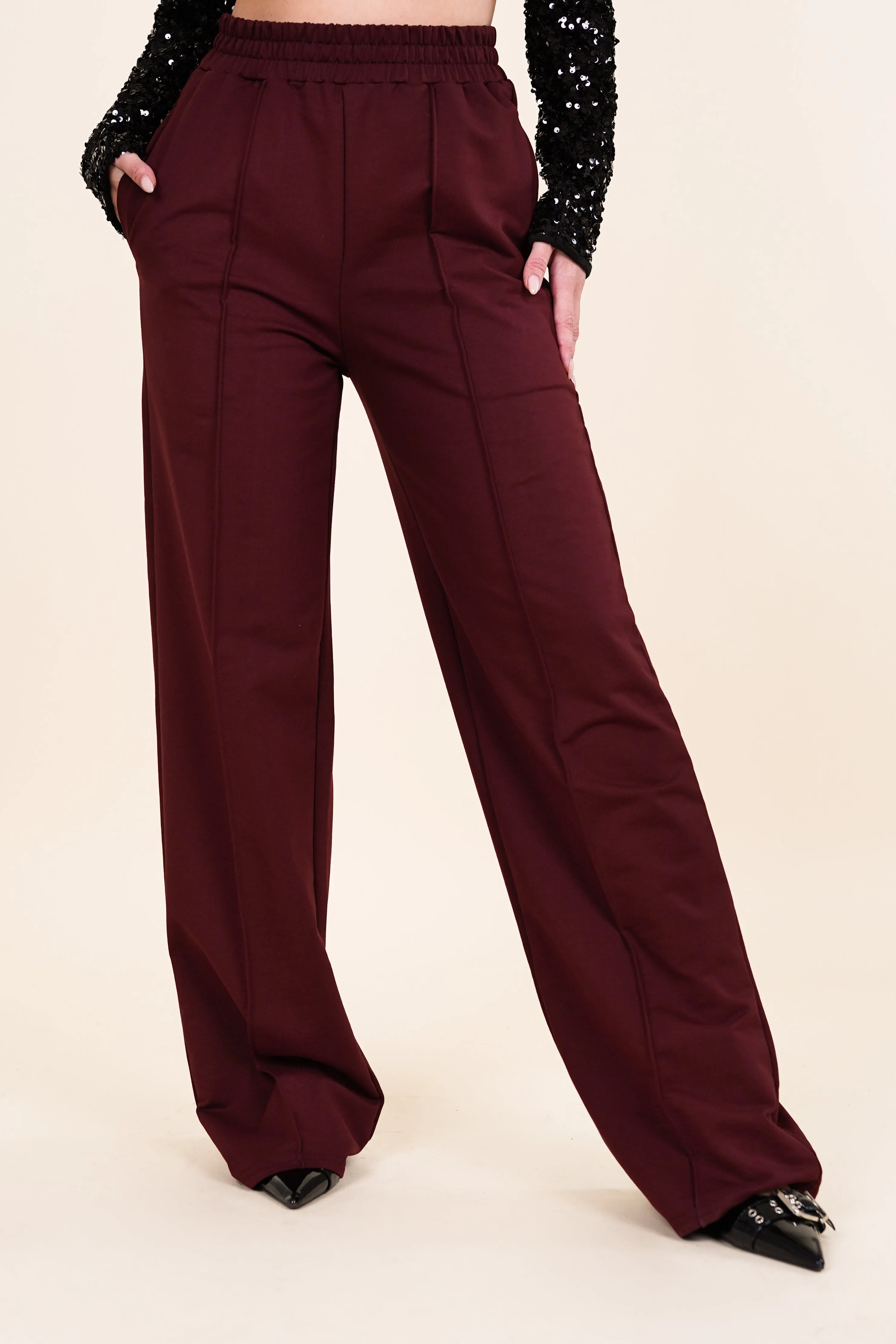 Straight leg jogger burgundy - Xio