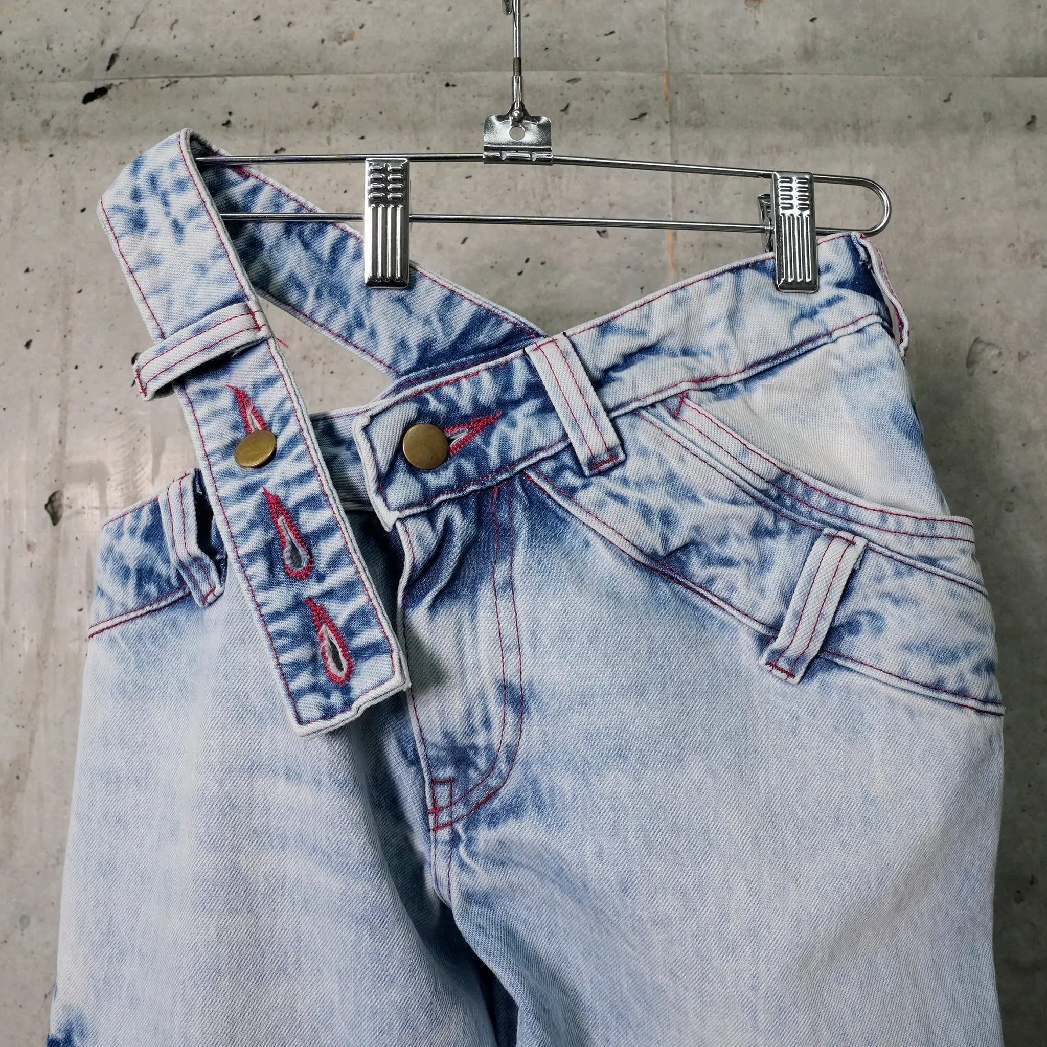 STRIPE  BIAS CUT BELL BOTTOM / BLUE