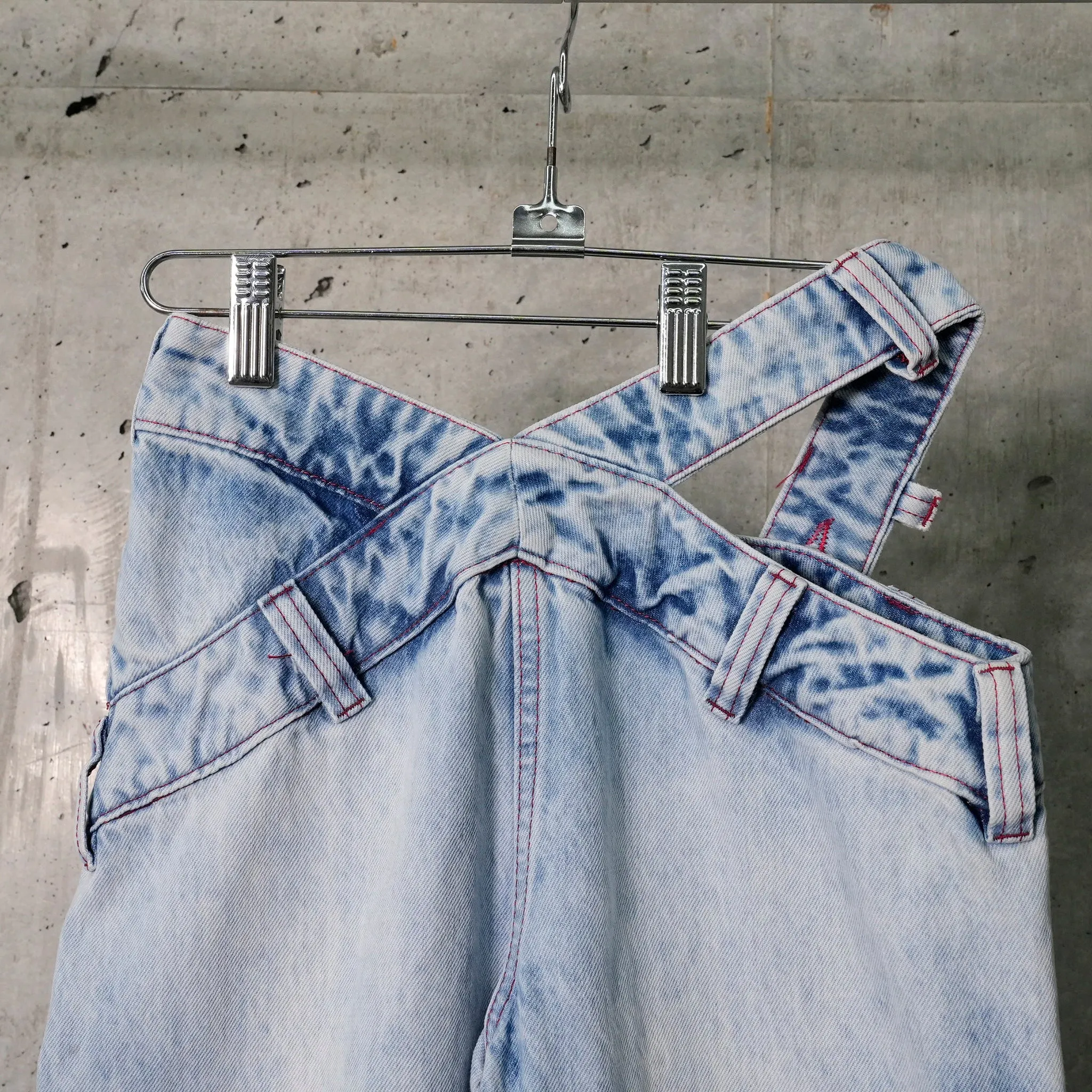 STRIPE  BIAS CUT BELL BOTTOM / BLUE