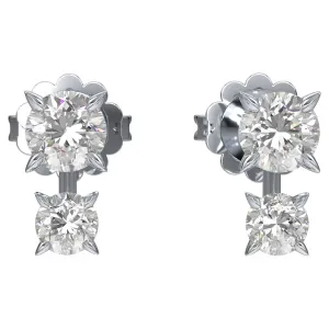 Swarovski Diamond Intimate Double Stud White Gold Earrings