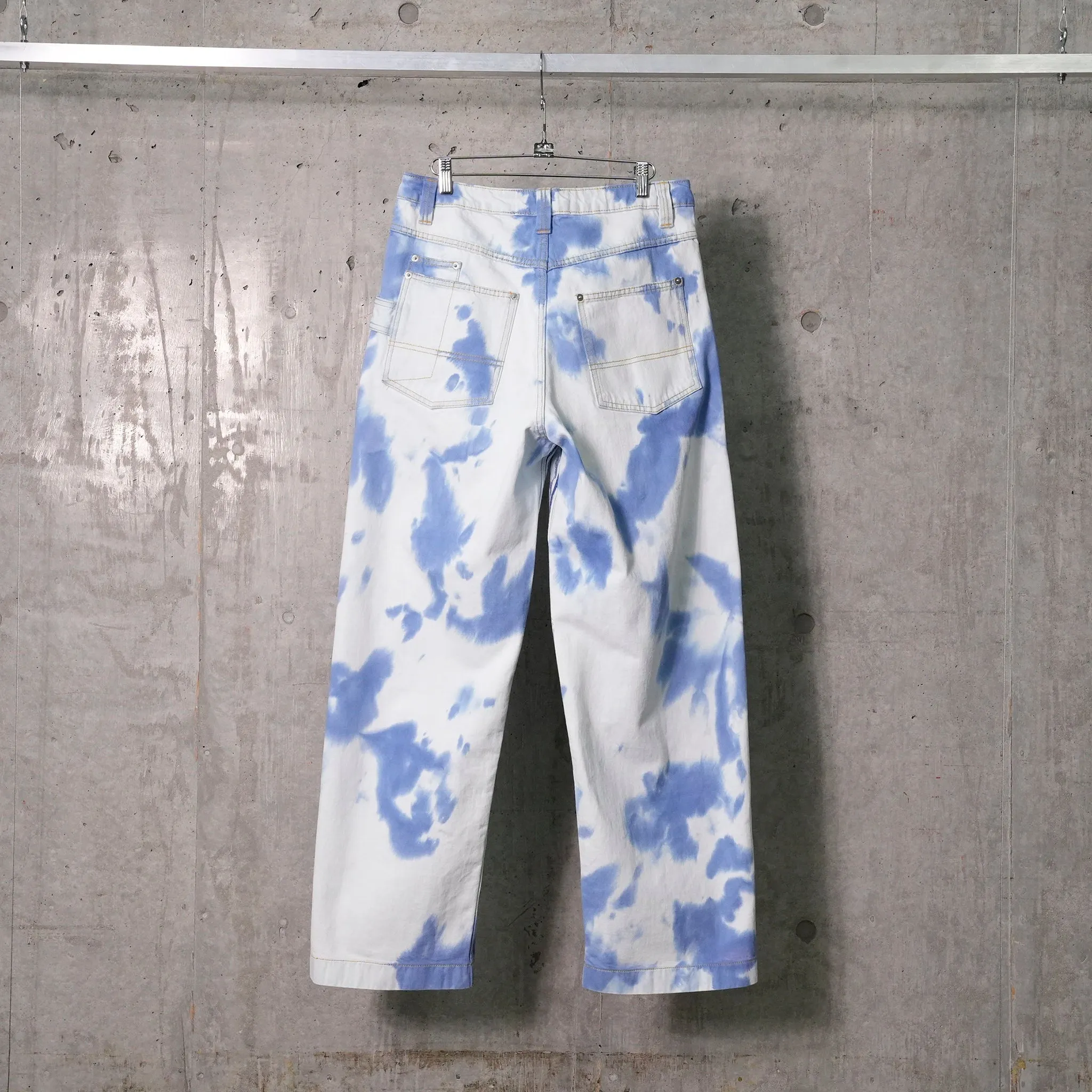 TIE-DYE BAGGY JEANS / ACID INDIGO