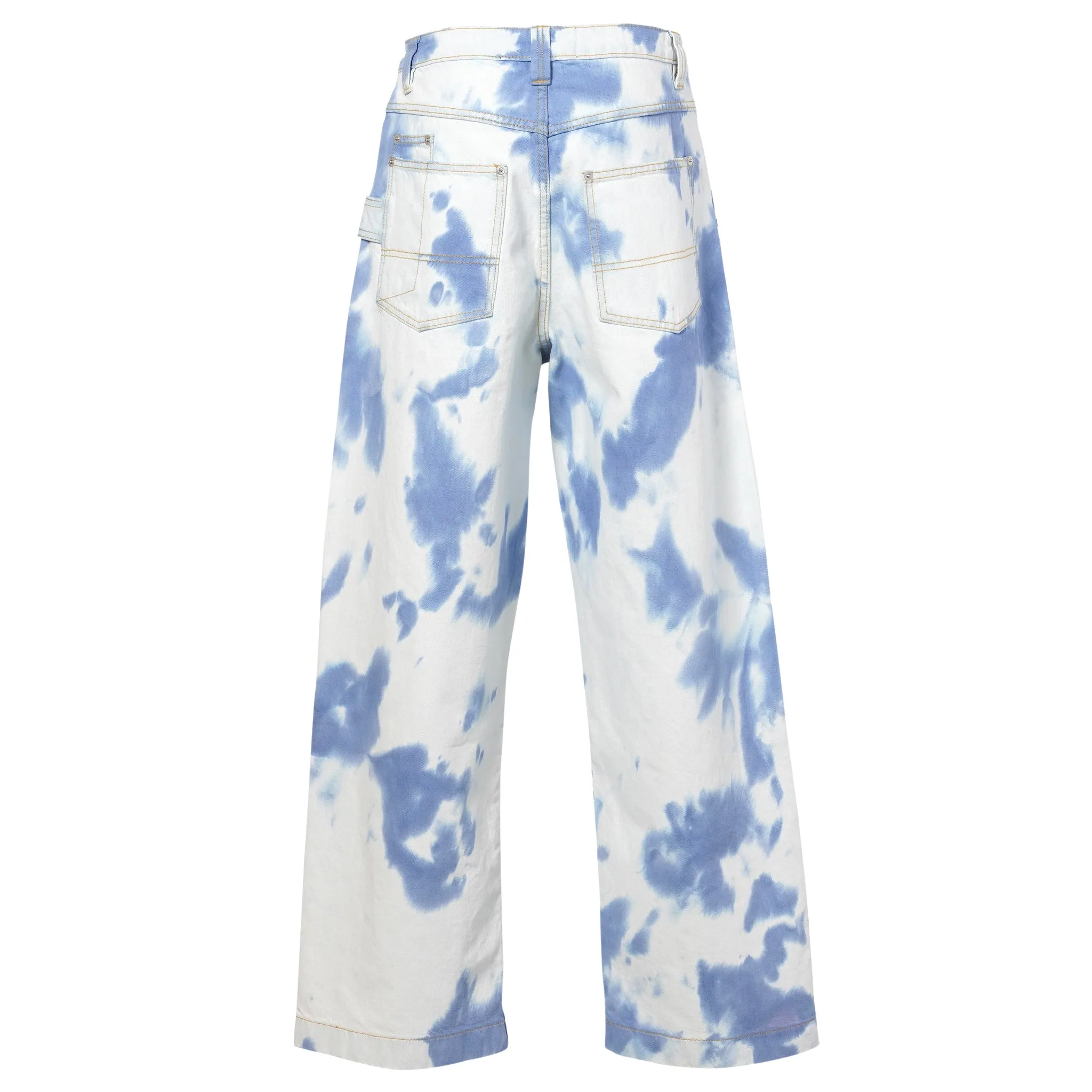 TIE-DYE BAGGY JEANS / ACID INDIGO
