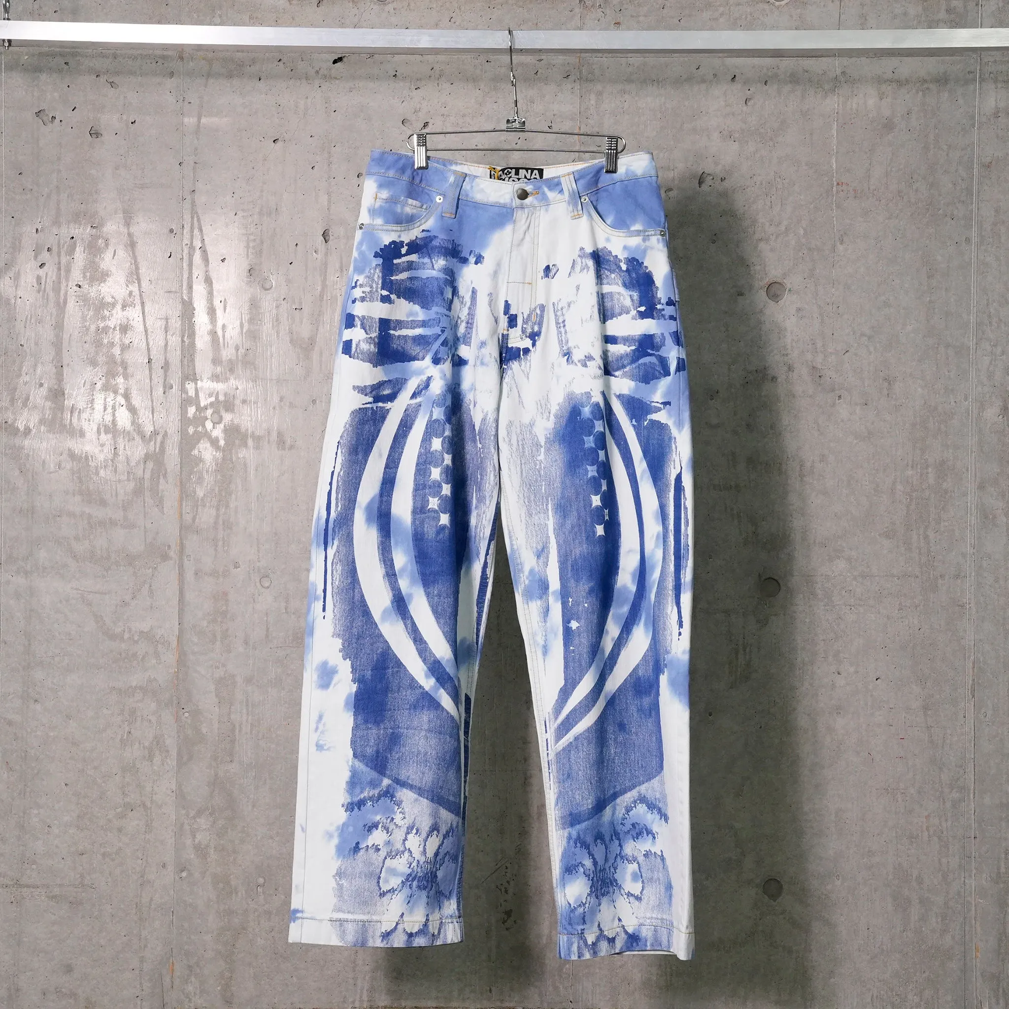 TIE-DYE BAGGY JEANS / ACID INDIGO