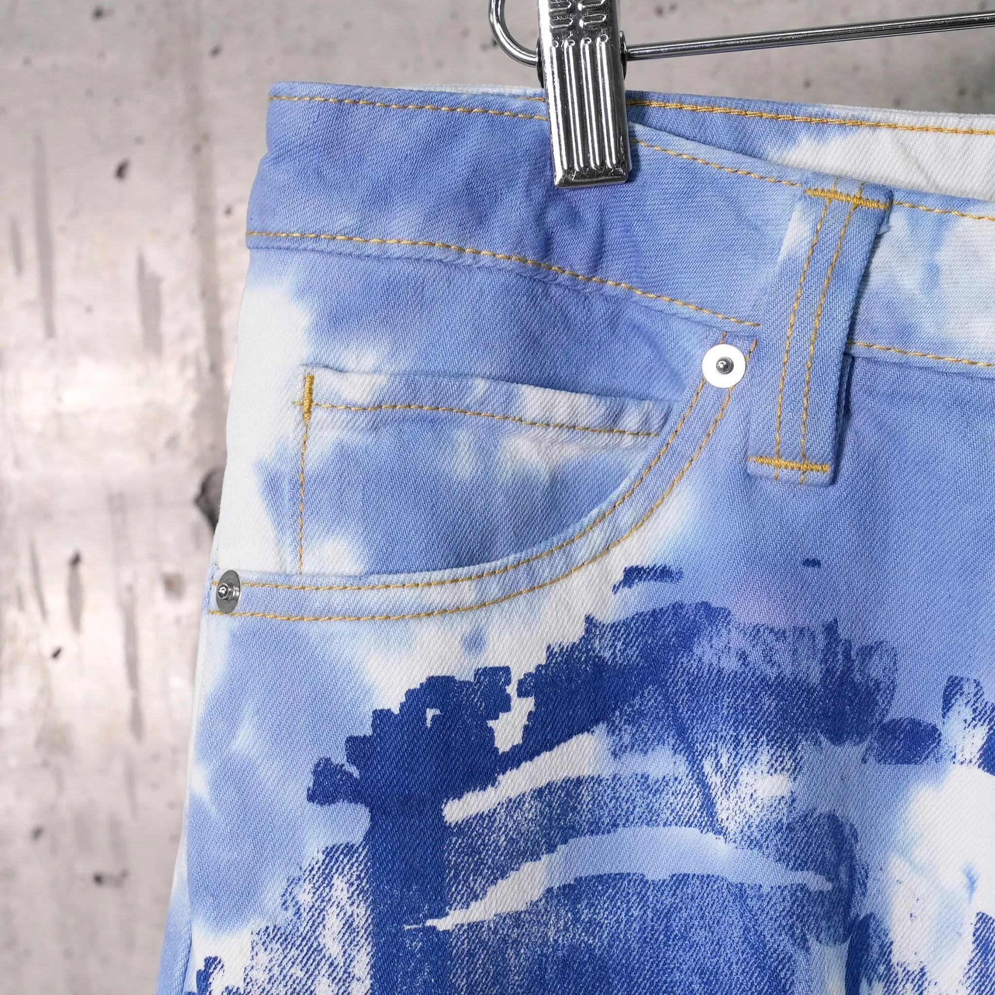 TIE-DYE BAGGY JEANS / ACID INDIGO