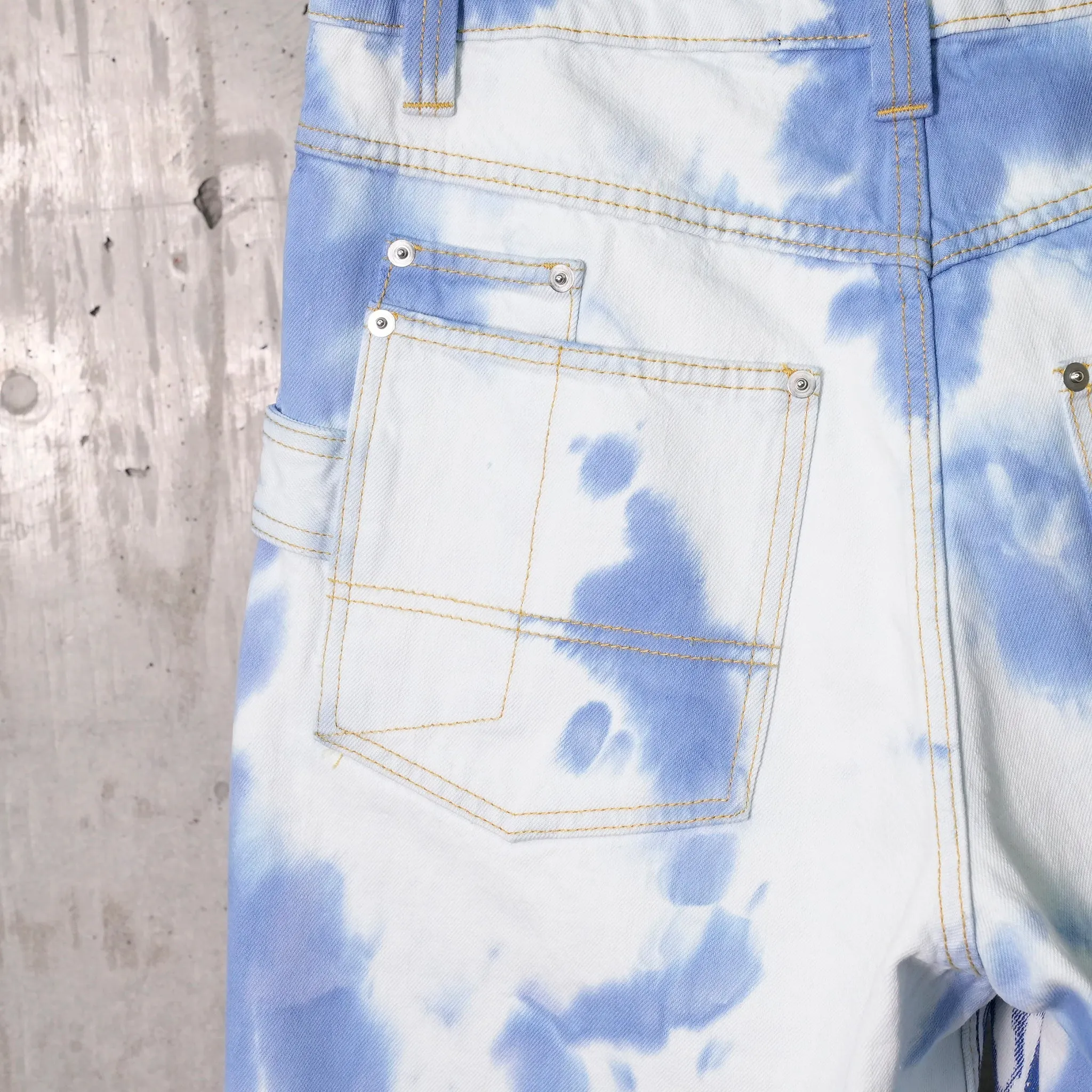 TIE-DYE BAGGY JEANS / ACID INDIGO