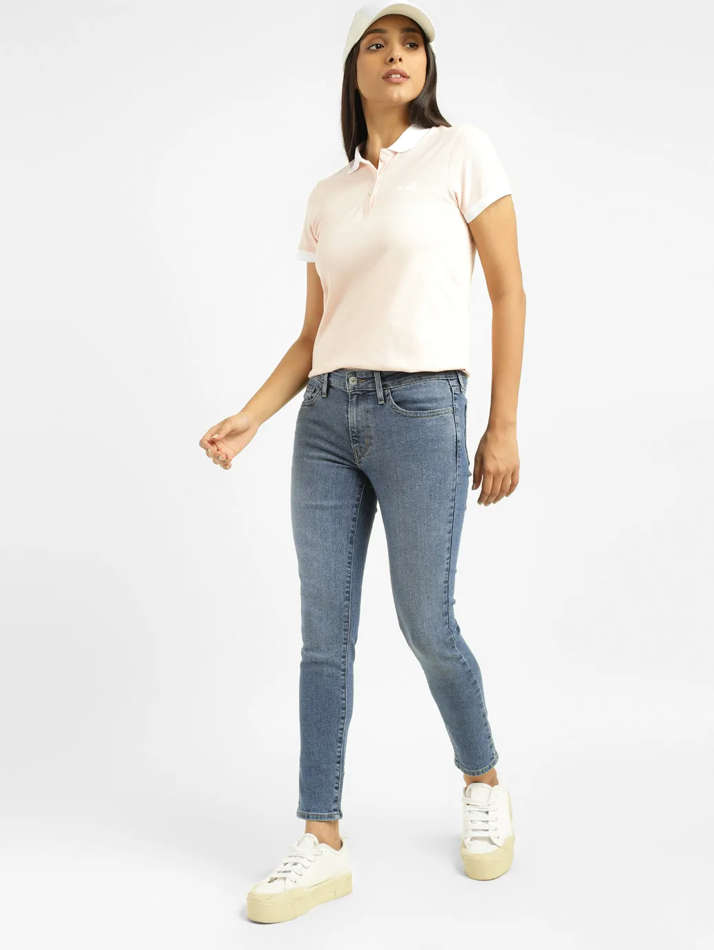 Women's 711 Blue Skinny Fit High Rise Jeans