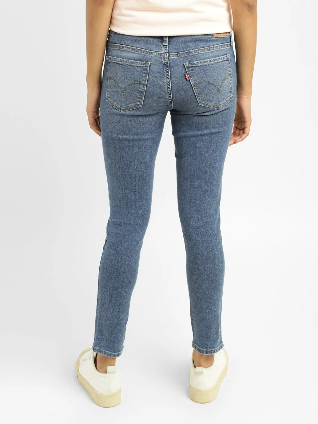 Women's 711 Blue Skinny Fit High Rise Jeans