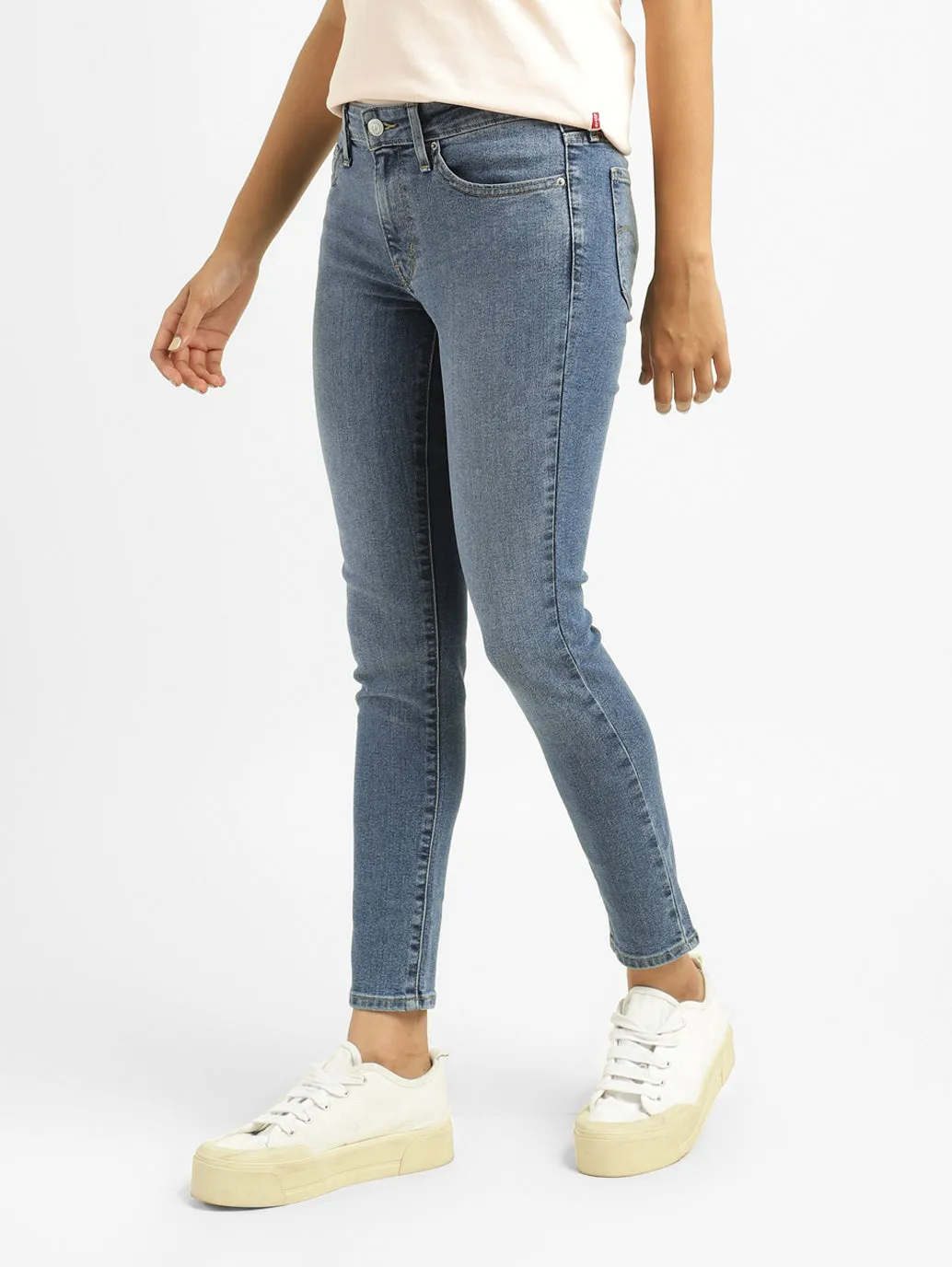 Women's 711 Blue Skinny Fit High Rise Jeans