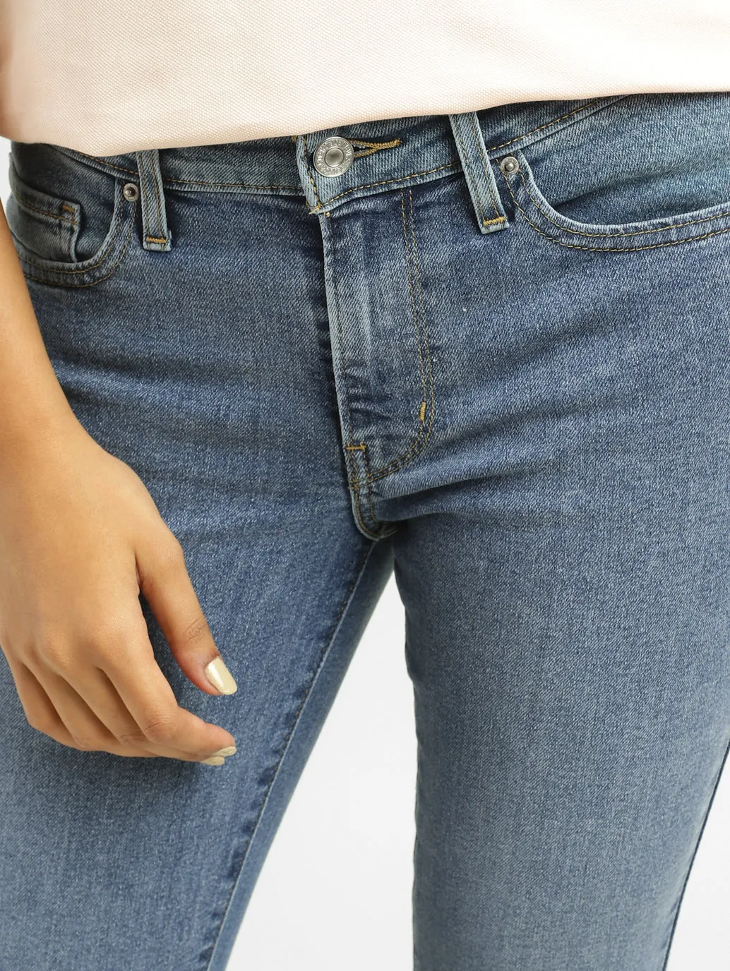 Women's 711 Blue Skinny Fit High Rise Jeans