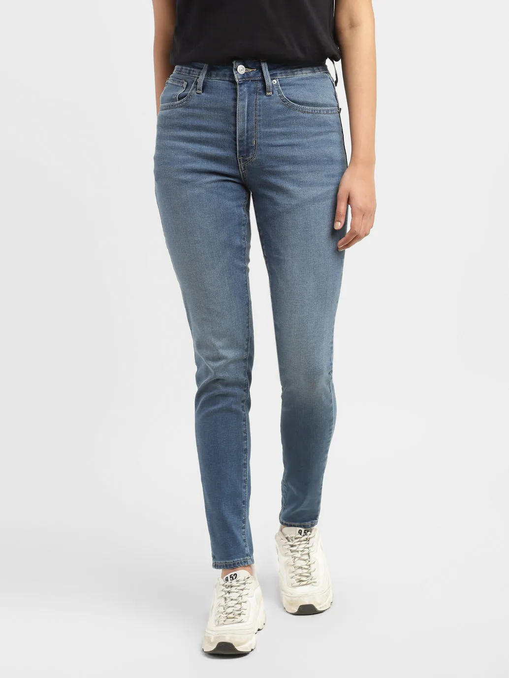 Women's 721 Blue Skinny Fit Mid Rise Jeans