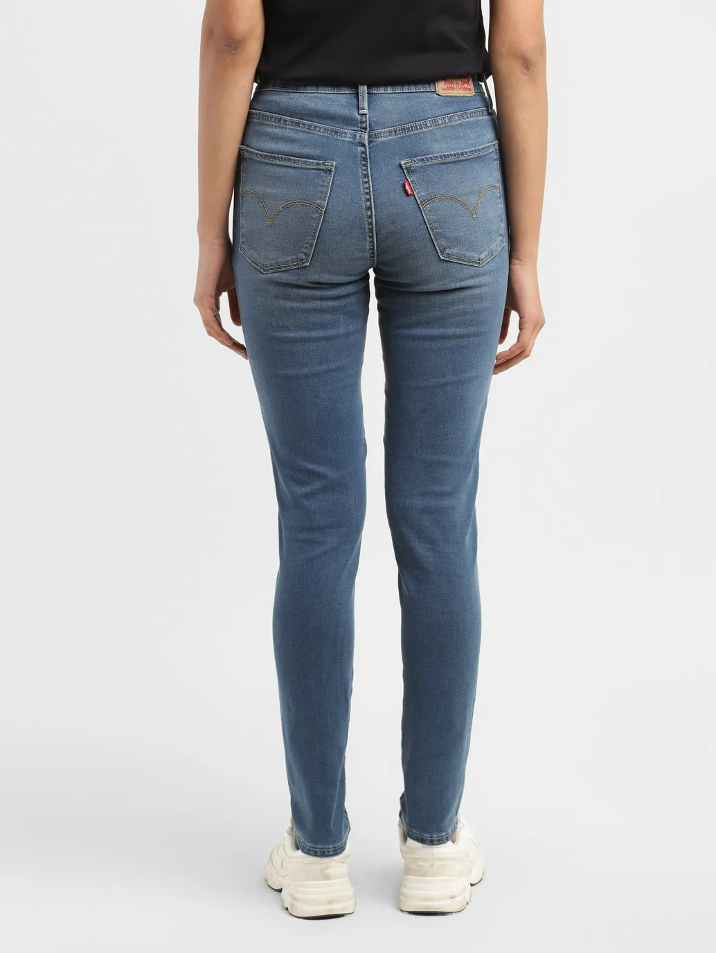 Women's 721 Blue Skinny Fit Mid Rise Jeans