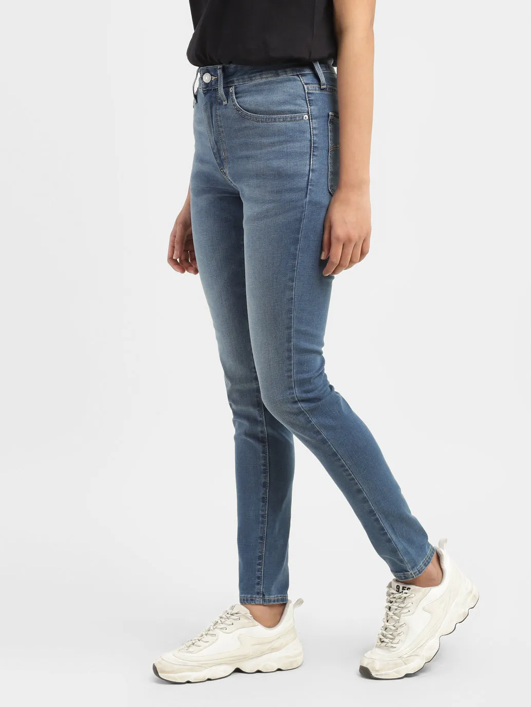 Women's 721 Blue Skinny Fit Mid Rise Jeans