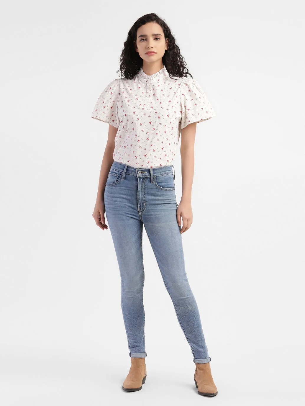 Women's Blue Skinny Fit Mid Rise Jeans