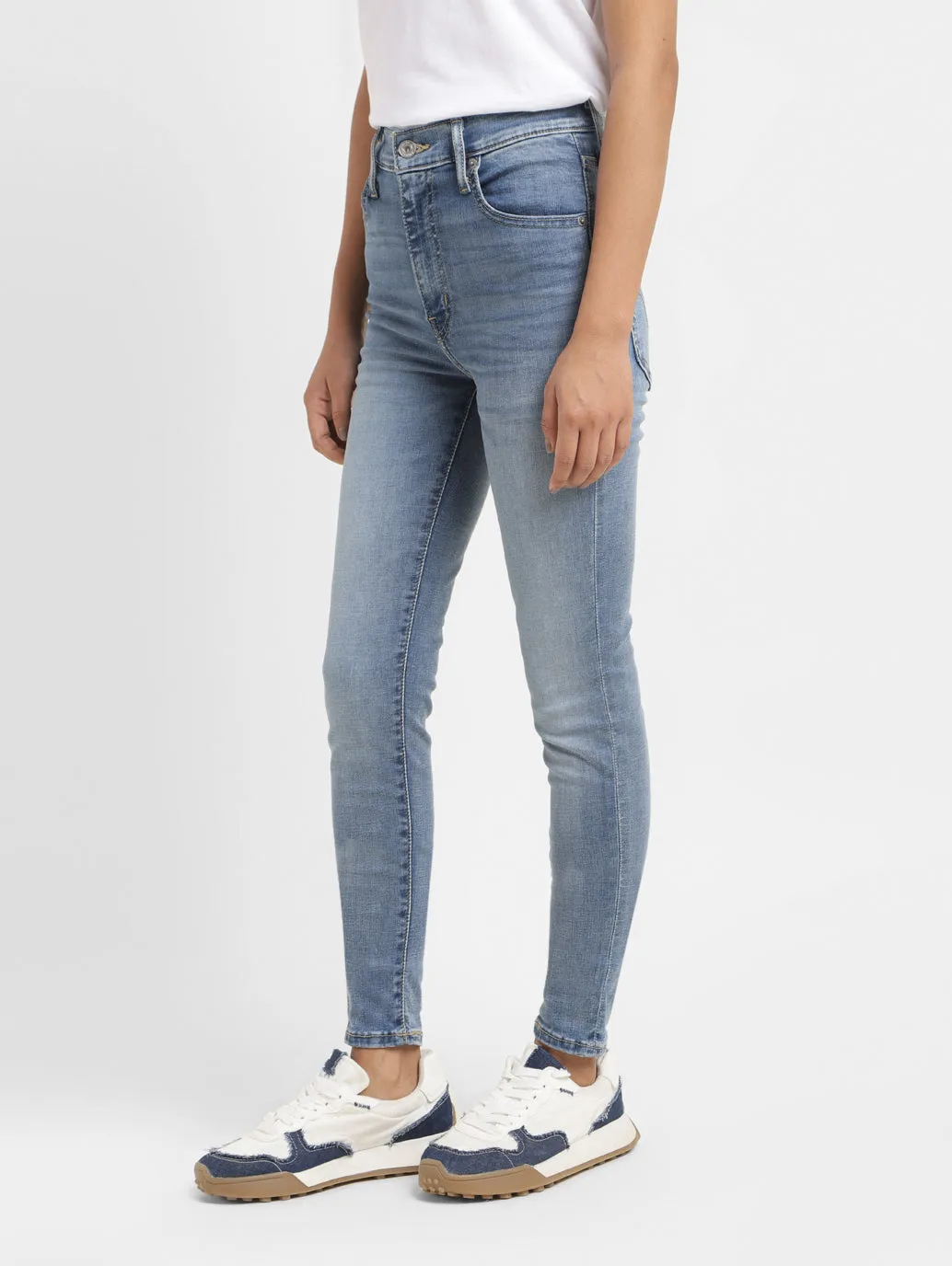 Women's Blue Skinny Fit Mid Rise Jeans