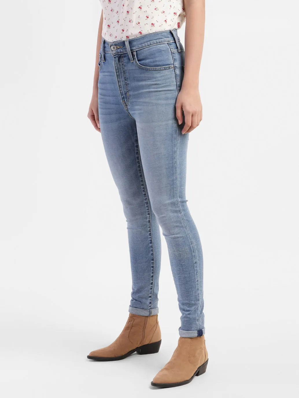 Women's Blue Skinny Fit Mid Rise Jeans