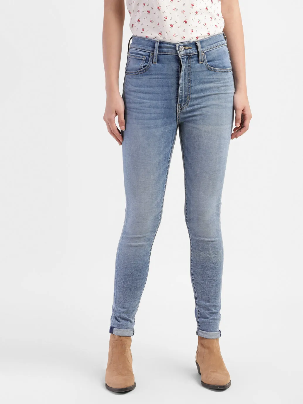 Women's Blue Skinny Fit Mid Rise Jeans