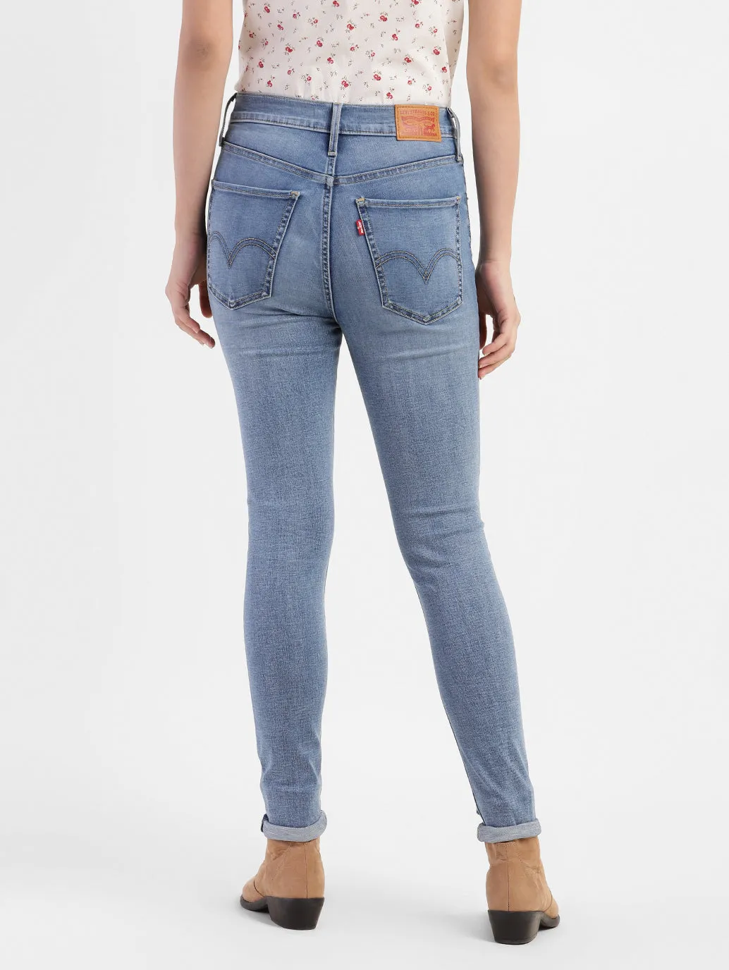 Women's Blue Skinny Fit Mid Rise Jeans