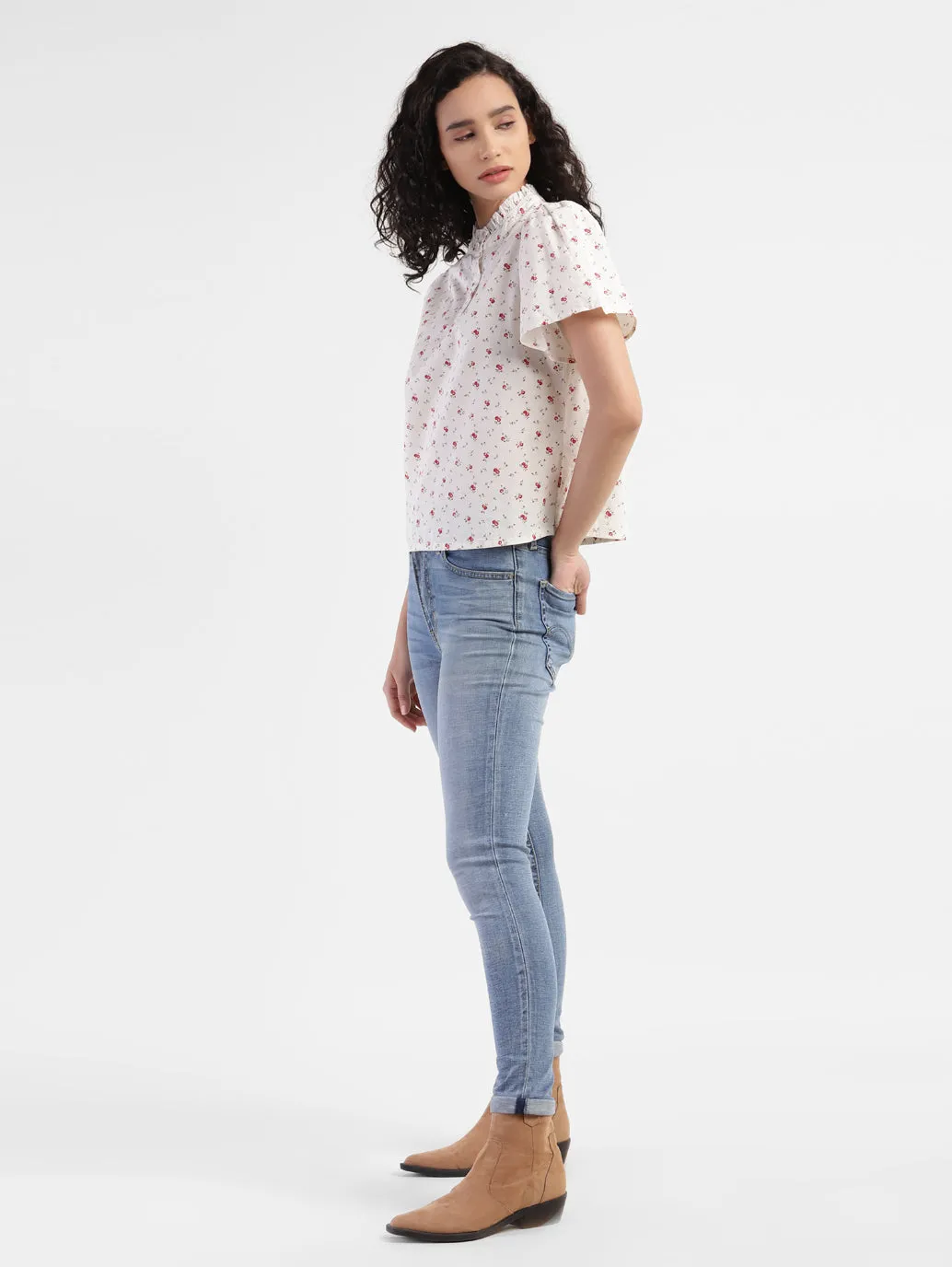 Women's Blue Skinny Fit Mid Rise Jeans