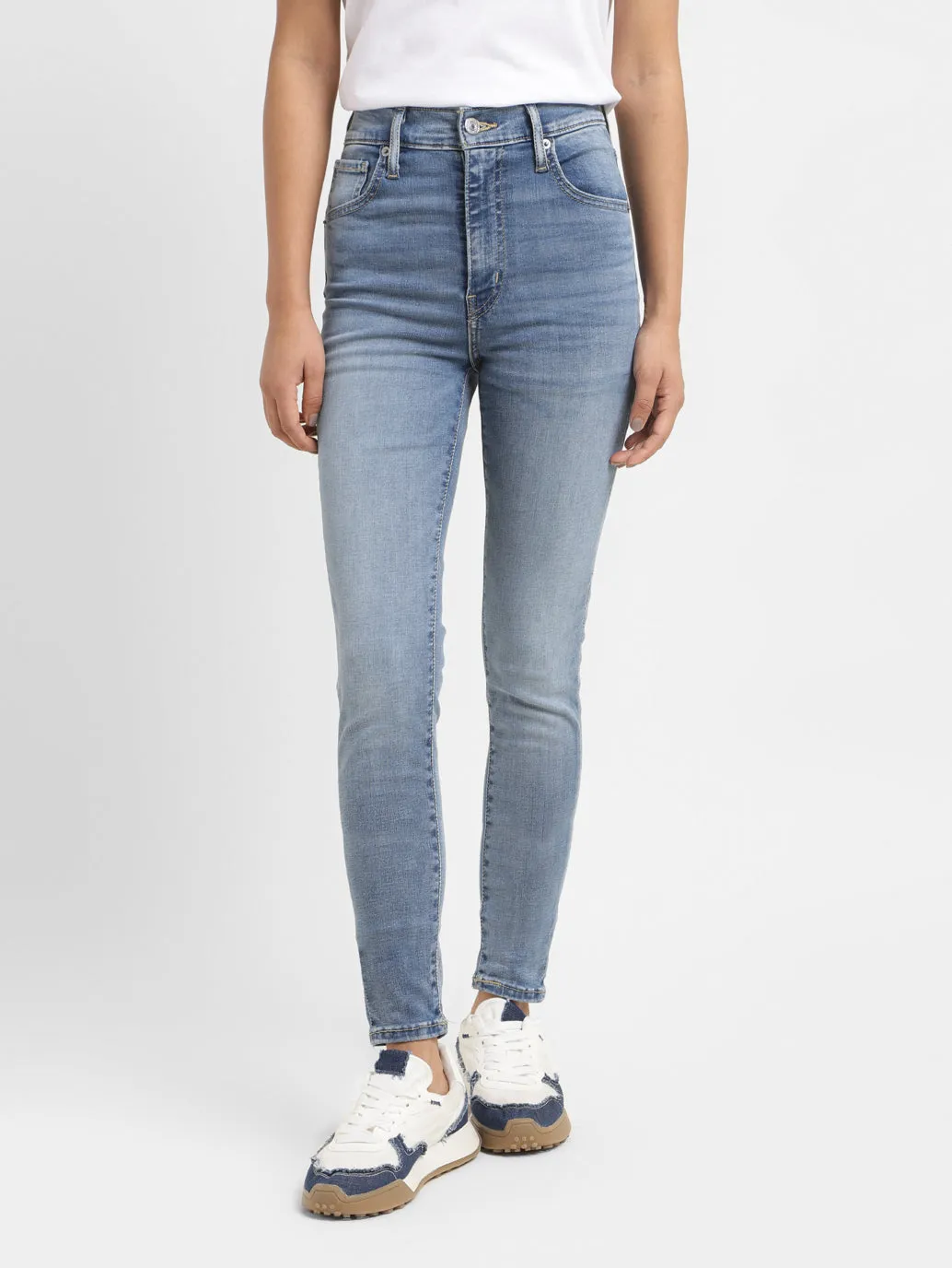 Women's Blue Skinny Fit Mid Rise Jeans