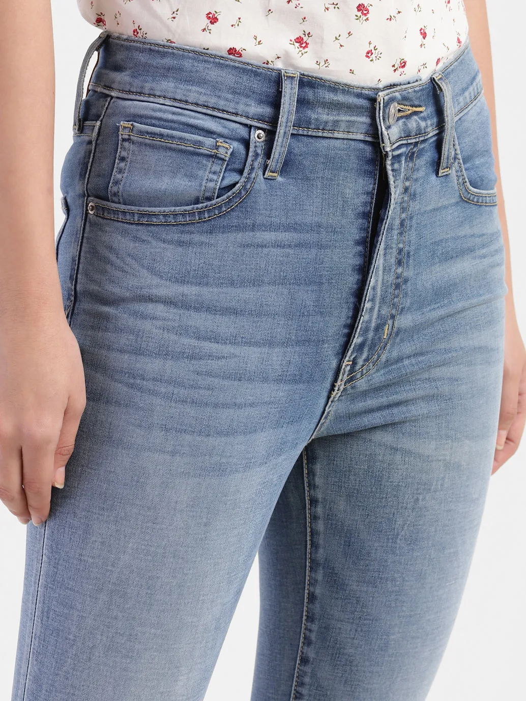 Women's Blue Skinny Fit Mid Rise Jeans
