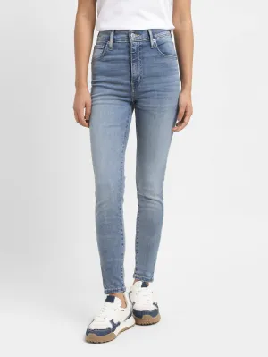 Women's Blue Skinny Fit Mid Rise Jeans