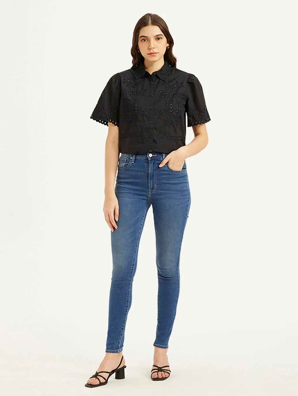 Women's Blue Super Skinny Fit Low Rise Jeans
