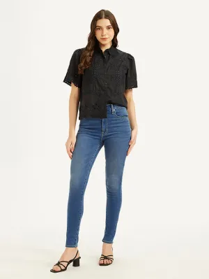Women's Blue Super Skinny Fit Low Rise Jeans