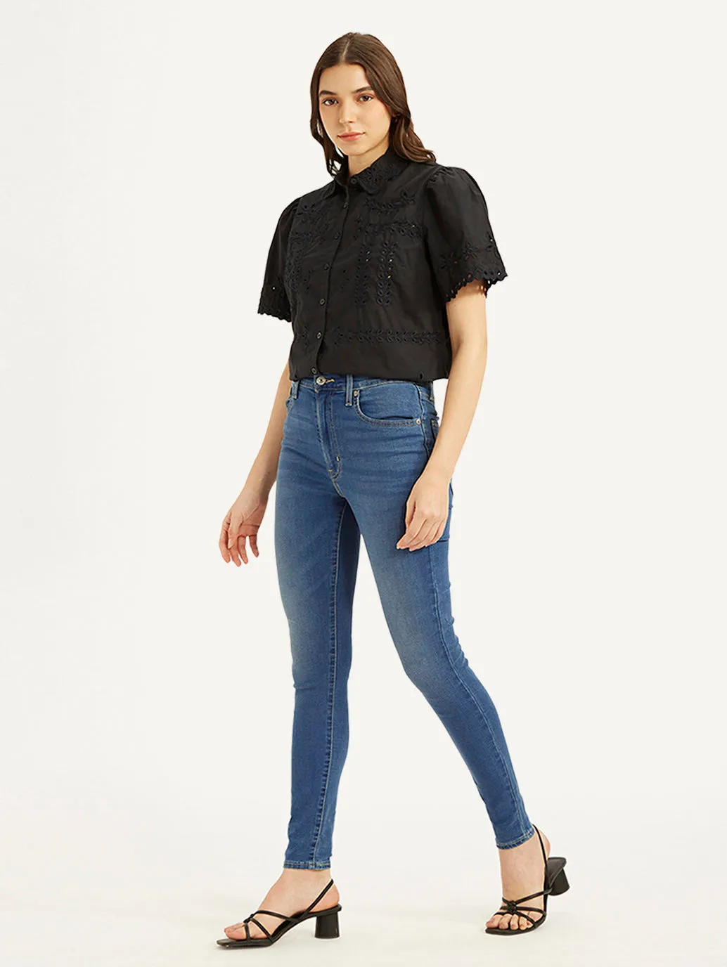 Women's Blue Super Skinny Fit Low Rise Jeans